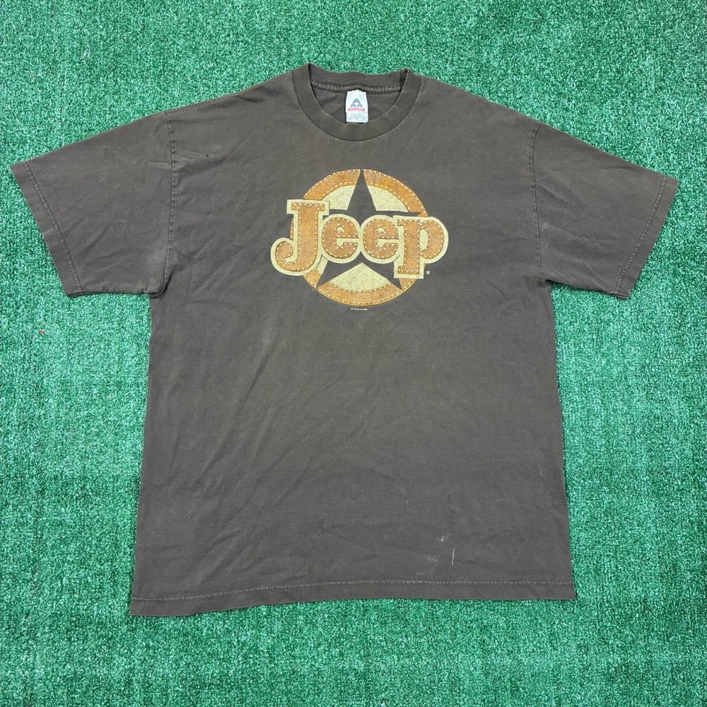 Vintage 2000's Jeep 4x4 Vehicle Spell-Out Star Graphic T-shirt